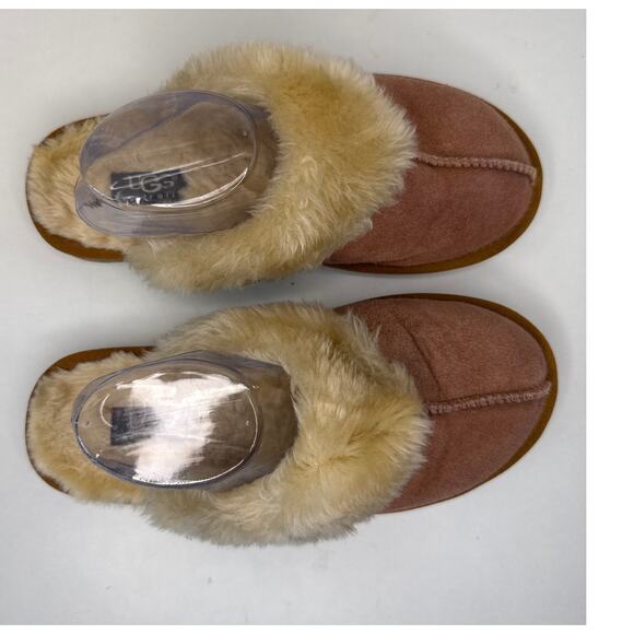 UGG Slip on slide Slippers fur lined and shearling cuff size 9 - Picture 3 of 11